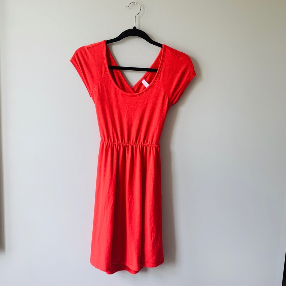 Red Dress, triangle cutout back